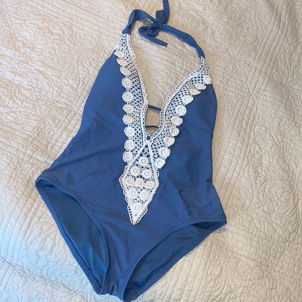 Blue One Piece Bathing Suit